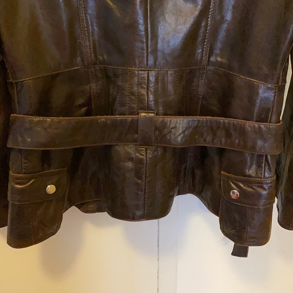 Leather Moto Jacket by FEMININ TOUCH. - Picture 10 of 13